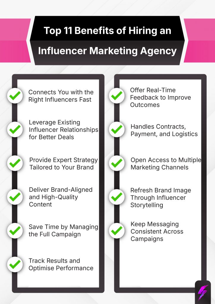 11 key benefits of working with an influencer marketing agency